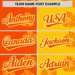 Orange Gold Split Flower Graffiti Authentic Baseball Jersey 3