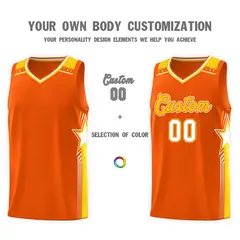 Orange Gold Star Graffiti Basketball Jersey Sports Uniform 3