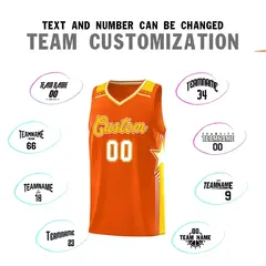 Orange Gold Star Graffiti Basketball Jersey Sports Uniform 4