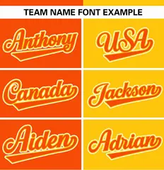 Orange Gold Stripe-Solid Combo Baseball Jersey 3