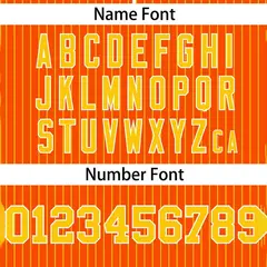 Orange Gold Striped Fashion Two-Button Softball Jersey 3