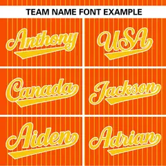 Orange Gold Striped Fashion Two-Button Softball Jersey 4