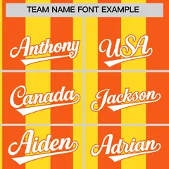 Orange Gold Striped Fashion Two-Button Softball Jersey 3