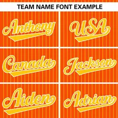 Orange Gold Striped Pullover Baseball Jersey 3