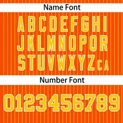 Orange Gold Striped Pullover Baseball Jersey 4