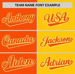 Orange Gold Striped Two Tone Authentic Baseball Jersey 3