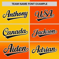 Orange Gold Symmetrical Gradient Authentic Baseball Jersey 3