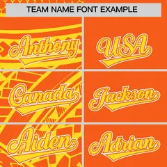 Orange Gold Tribal Split Baseball Jersey 3
