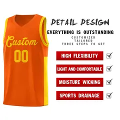 Orange Gold Two-Tone Classic Basketball Jersey 5