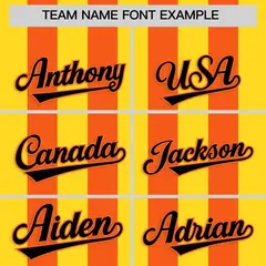Orange Gold Vertical Stripes Performance Polo Shirt 3