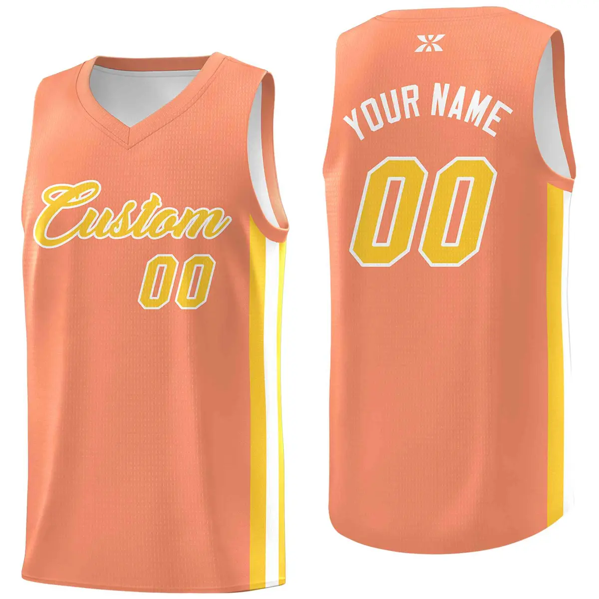 Orange Gold-White Classic Tops Mesh Sport Basketball Jersey