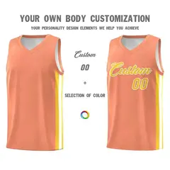 Orange Gold-White Classic Tops Mesh Sport Basketball Jersey 3