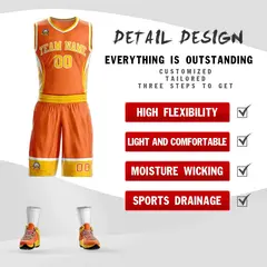 Orange Gold White Graffiti Lightning Basketball Jersey 2