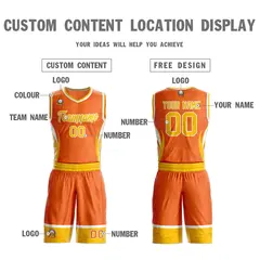 Orange Gold White Graffiti Lightning Basketball Jersey 3
