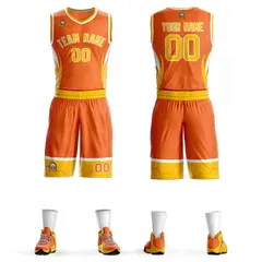 Orange Gold White Graffiti Lightning Basketball Jersey 1