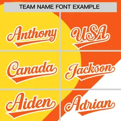 Orange Gold-White Half Heart Color Block Baseball Jersey 3