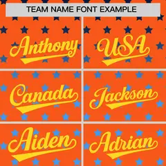 Orange Gold White Raglan Star Print Baseball Jersey 3