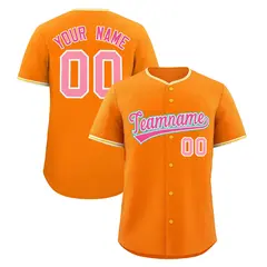 Orange Gold White Baseball Jersey 1