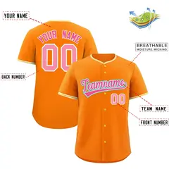Orange Gold White Baseball Jersey 2