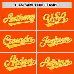 Orange Gold-White Stripe Raglan Two-Button Softball Jersey 3