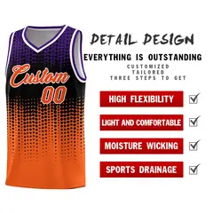 Orange Gradient Dots Pattern Team Basketball Jersey 2