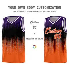 Orange Gradient Dots Pattern Team Basketball Jersey 3