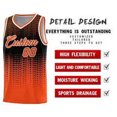 Orange Gradient Dots Pattern Team Basketball Jersey 2
