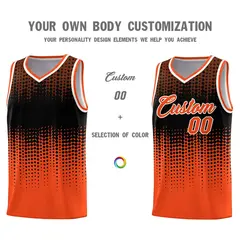 Orange Gradient Dots Pattern Team Basketball Jersey 3