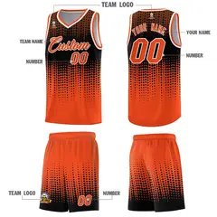 Orange Gradient Dots Pattern Team Basketball Jersey 5