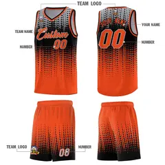 Orange Gradient Dots Pattern Team Basketball Jersey 5