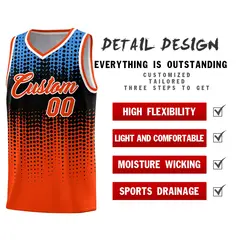 Orange Gradient Dots Pattern Team Basketball Jersey 2