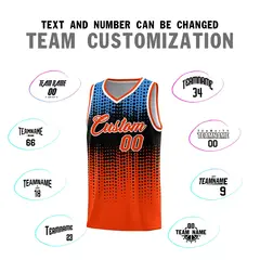 Orange Gradient Dots Pattern Team Basketball Jersey 4