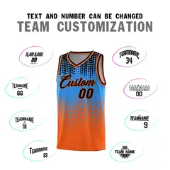 Orange Gradient Dots Pattern Team Basketball Jersey 4