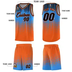 Orange Gradient Dots Pattern Team Basketball Jersey 5