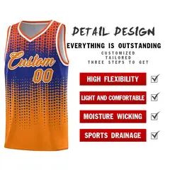 Orange Gradient Dots Pattern Team Basketball Jersey 2