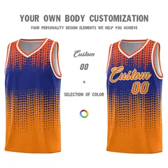 Orange Gradient Dots Pattern Team Basketball Jersey 3