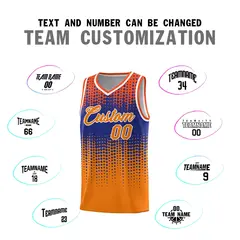 Orange Gradient Dots Pattern Team Basketball Jersey 4