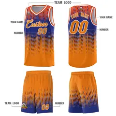 Orange Gradient Dots Pattern Team Basketball Jersey 5