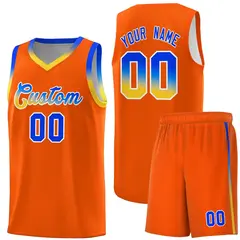 Orange Gradient Font Sports Uniform Basketball Jersey