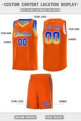 Orange Gradient Font Sports Uniform Basketball Jersey 2