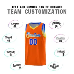 Orange Gradient Font Sports Uniform Basketball Jersey 3