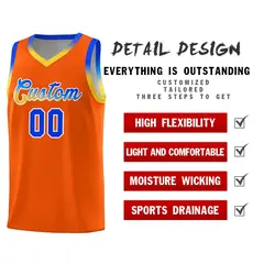 Orange Gradient Font Sports Uniform Basketball Jersey 4