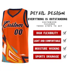 Orange Gradient Graffiti Pattern Sports Basketball Jersey 2