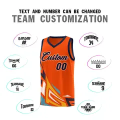 Orange Gradient Graffiti Pattern Sports Basketball Jersey 4