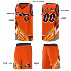 Orange Gradient Graffiti Pattern Sports Basketball Jersey 5