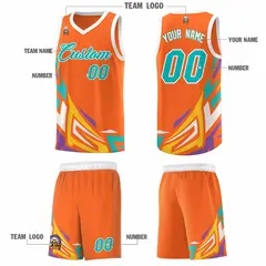 Orange Gradient Graffiti Pattern Sports Basketball Jersey 5