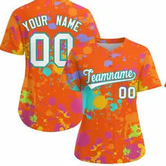 Orange Graffiti Fashion Baseball Jersey For Women