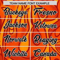 Orange Graffiti Pattern Authentic Football Jersey 3