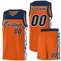 Orange Graffiti Side Pattern Basketball Jersey 1