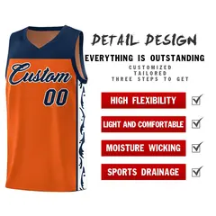 Orange Graffiti Side Pattern Basketball Jersey 2